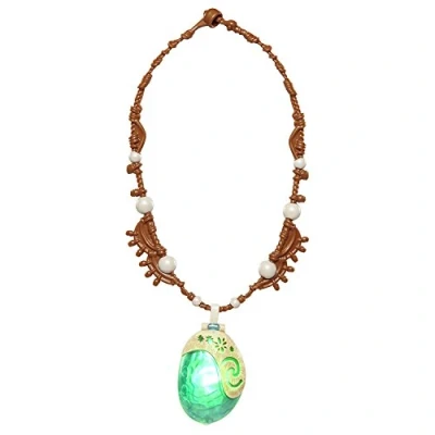 Image of Disney Moana Heart of Te Fiti Magical Seashell Necklace by JAKKS Pacific, Children&#039;s Dress Up Accessory, Light Necklace, Up, Opens to Reveal