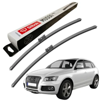 Image of Silbak Windscreen Wipers, fits for AUDI Q5 (11/2008 08/2017) Front Wiper Blades, 600mm/500mm