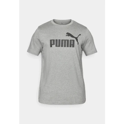 Image of Puma LOGO TEE Print Tshirt, Men&#039;s, Size: Medium, Medium gray heather