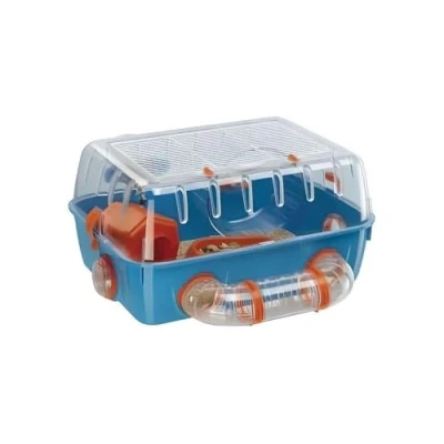 Image of Ferplast COMBI 1 Innovative Hamster Cage Customizable Habitat, Tunnel System Interactive Transparent Design, Exercise Wheel &amp; Accessories Tubes Connect&amp;Play, 40.5x29.5xh22.5 cm