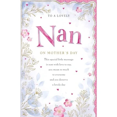Image of Regal Publishing Mother&#039;s Day Card, To a Lovely Nan 12 x 8 inches