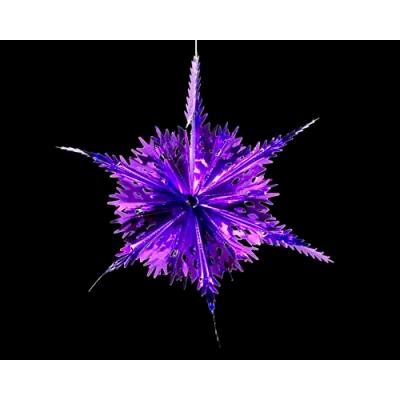 Image of Foil Garland Long Star Christmas Hanging Decoration Wall Ceiling Xmas Deco (Dark Purple)
