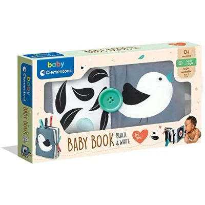 Image of Clementoni 17322 You Black &amp; White Soft Book Toddlers, New Born Baby Toys Suitable for 0 Months and Older, Multi Colour