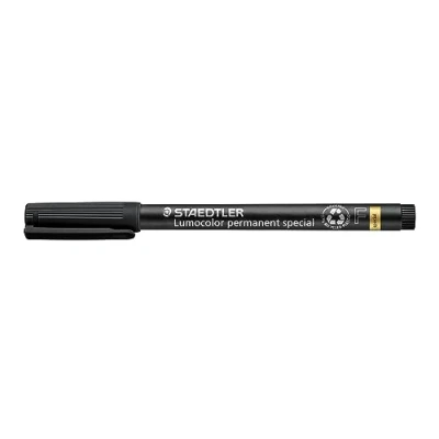Image of STAEDTLER 319 F 9 Lumocolor Special Permanent Marker, Medium 1.0mm Black (Pack of 10)
