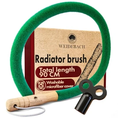 Image of WEIDEBACH® Radiator Brush V. 2.0, 90 cm / 40 cm, Long Microfibre Brush, for Cleaning Radiators Without Animal Hair, Fits Every Corner