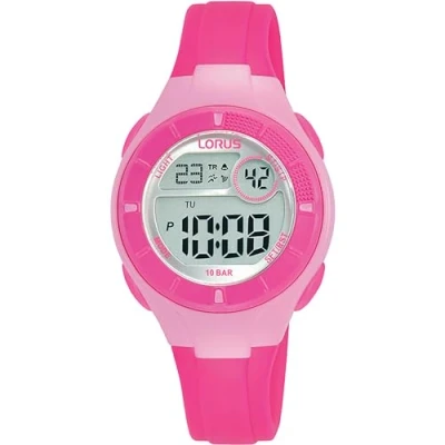 Image of Lorus Kid&#039;s Digital Multi Function 100m (31mm) Dial/Pink PU Strap R2345PX9