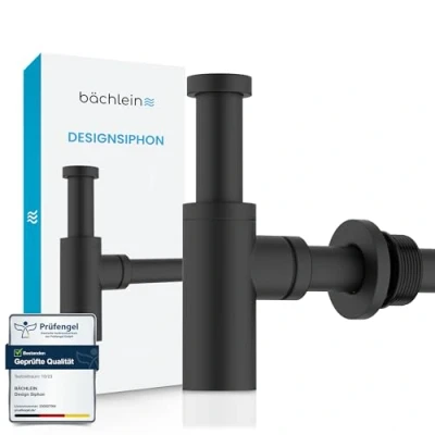 Image of Bächlein Design Siphon Universal for Washbasin [Matt Black] Premium
