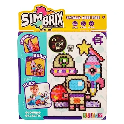 Image of Character Options 07997 Simbrix Theme Pack Glowing Galactic with 1500+ brix Creative Activity STEAM Arts and Crafts Kids’ Toys for Girls &amp; Boys Ages 5 up