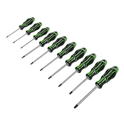 Image of Sealey Premier Screwdriver Set 10pc TRX Star* GripMAX® Hi Vis Green