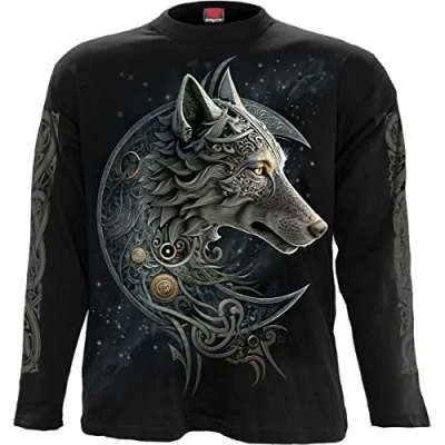 Image of Spiral Celtic Wolf Longsleeve T Shirt Black L