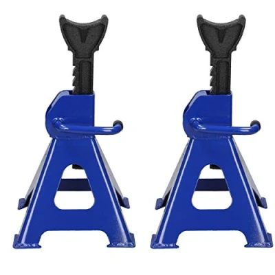 Image of 3 Ton Axle Jack Stands Vehicle Caravan Van Stand Lifting Heavy Duty 290mm to 430mm Capacity Metal Steel Ratchet Adjustment Blue for Garage Workshop Usage Set of 2