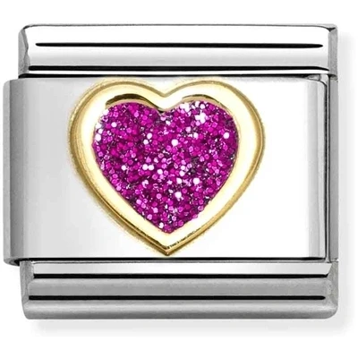 Image of Nomination Fuchsia Heart Charm