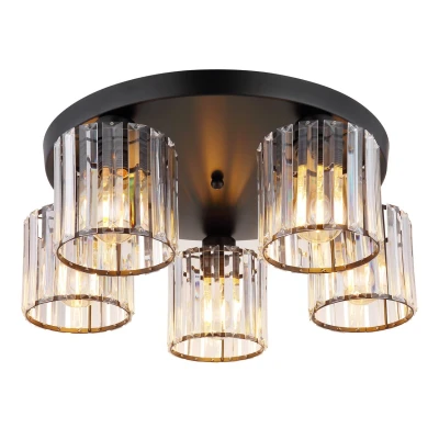 Image of Jordana Shade Cluster Ceiling Light Matt Black 5x E27
