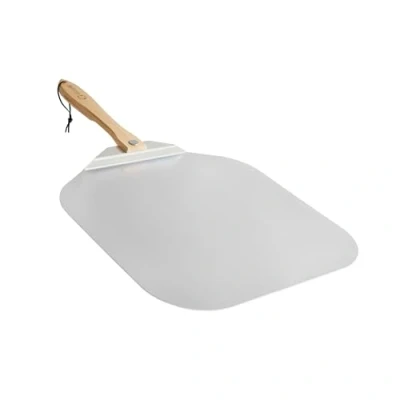 Image of Chef Pomodoro Aluminum Metal Pizza Peel with Foldable Wood Handle for Easy Storage, Spatula, Gourmet Luxury Paddle Baking Homemade Bread (18 x 20 inch)