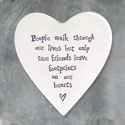 Image of Ceramic Coaster People walk through our lives but only true friends leave footprints on hearts