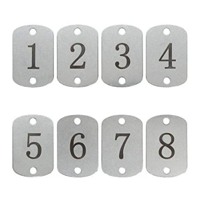 Image of Rectangular Stainless Steel Numbered Tags Key with Two Holes (1 10)