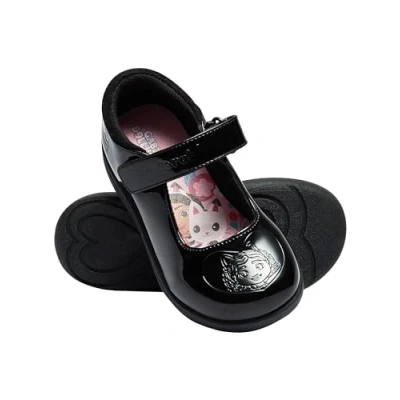 Image of DREAMWORKS Gabby’s Dollhouse Girls School Shoes Black Gabbys 6