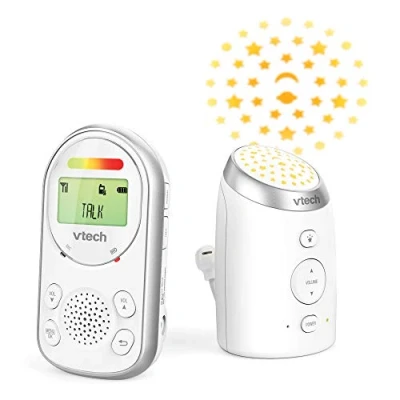 Image of VTech AM706 1W Baby Monitor with Long Range, up to 1,000ft, Audio Clear Sound, 2 Way Talk, Vibrating Sound Alert, Glow on Ceiling Night Light