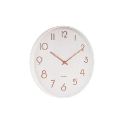 Image of Karlsson Modern Wall Clocks KA5809WH, Wood, White, 17,5 x 4,5 12
