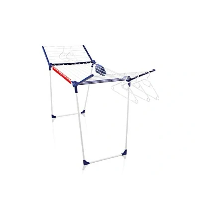 Image of Leifheit Pegasus 200 Solid Comfort Standing Clothes Airer, Foldable Rack for Outdoor and Indoor, Extra Large Airer Size 20 m, Horse with Hangers Peg Bag