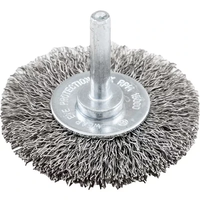 Image of York 63X9MM Shaft Mounted Circular Brush, Crimp Wire, Stainless Steel