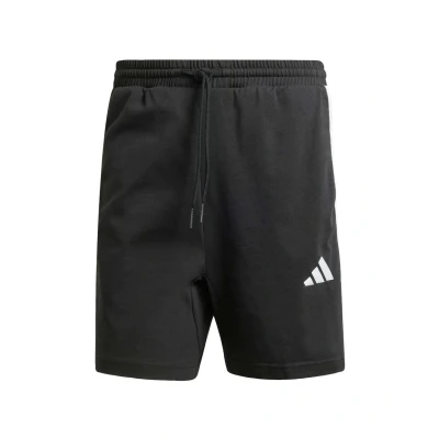 Image of adidas Men&#039;s Essential Three Stripes Single Jersey Short 7IN, Black/White, L
