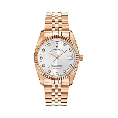 Image of Jacques Du Manoir Women&#039;s Analog Quartz Watch with Rose Gold Strap NRO.15