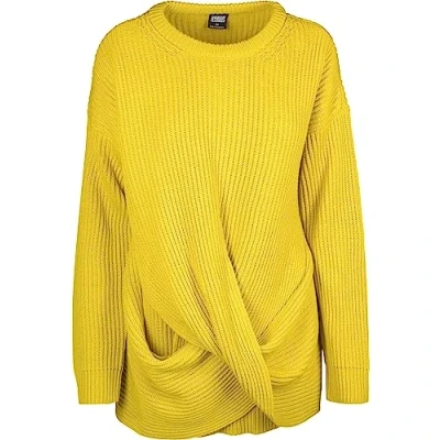 Image of Urban Classics Women&#039;s Tb2360 ladies Wrapped Sweater Sweatshirt, Yellow (Lemon Mustard 01446), M