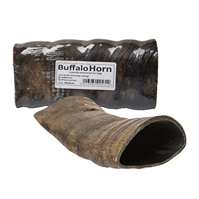 Image of JR Pet Products 5 x Medium Buffalo Horns Long Lasting 100% Natural Dog Treat Chew Supplied