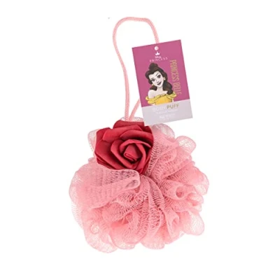 Image of Mad Beauty Disney Princess &amp; The Beast Belle Body Puff Loofah Sponge Novelty Beauty, Cosmetic, and Skincare Gifts for Women, Adults, Kids