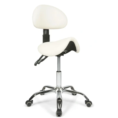 Image of Dunimed Ergonomic Saddle Stool with Backrest White