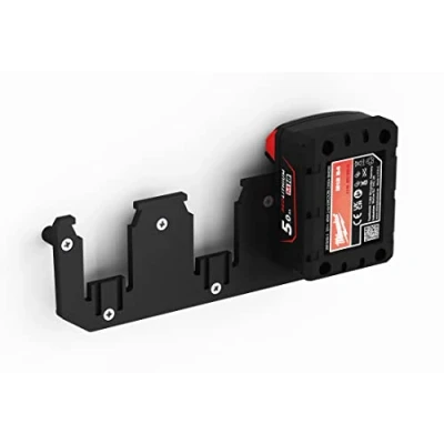Image of NewGround Designs Battery Wall Mount Suitable for Milwaukee Batteries M18 / 18 V Holder (3 Batteries) Including Screws and Dowels [Made in Germany]