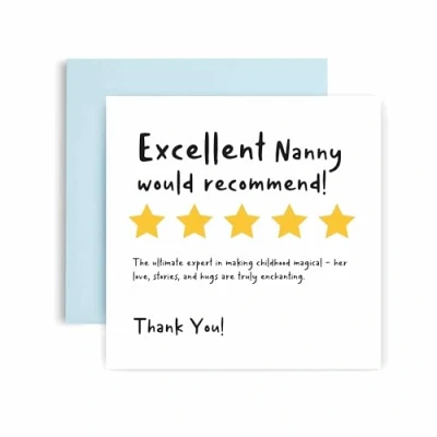Image of Huxters Birthday Cards for Women Funny Review Nanny Happy Card Birthday, Mother’s Day with Lovely Pink Envelope (Nanny)