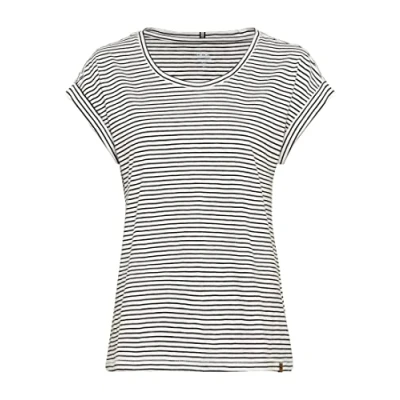 Image of camel active Women&#039;s Striped Short Sleeved T Shirt Made of Pure Cotton, Gray, XXL