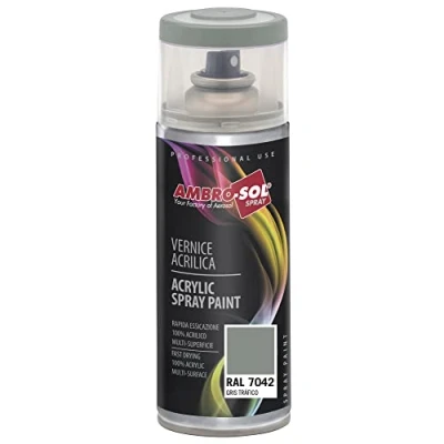 Image of Ambro Sol V4007042 Multipurpose Acrylic Enamel Spray Paint, Traffic Grey, 400 ml
