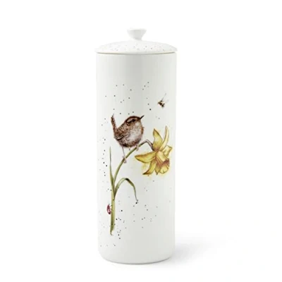 Image of Wrendale Designs &#039;The Birds And The Bees&#039; Wren Tall Lidded Storage Jar
