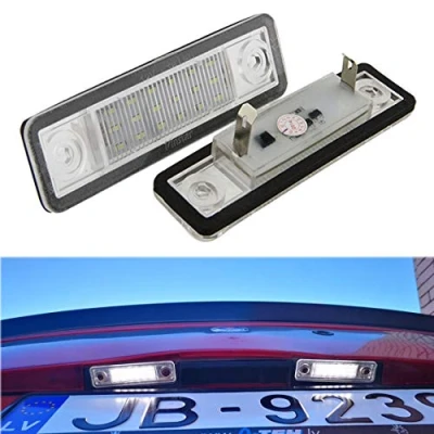 Image of VIGORFLYRUN PARTS LTD 2pcs 6000K White LED Car License Plate Lights Lamps Assembly Set For Corsa B Astra F G Vectra Omega, 18 Canbus 12V Error Free Lamp