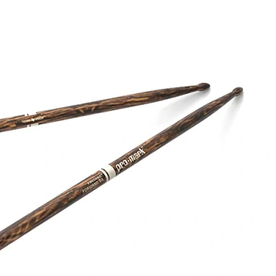 Image of ProMark Drum Sticks Classic 5A Drumsticks FireGrain For Playing Harder, Longer No Excess Vibration Lacquer Finish, Oval Wood Tip, Hickory 1 Pair