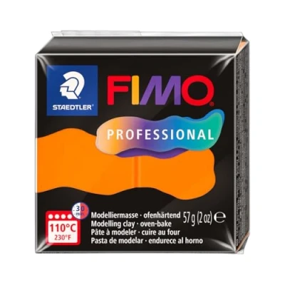 Image of STAEDTLER Polymer Modelling Clay FIMO Professional Oven Bake Orange, 57g 1 Block, 8040 4