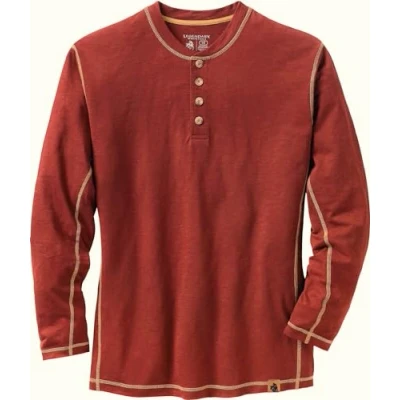 Image of Legendary Whitetails Men&#039;s Standard Maverick Slub Henley Shirt, Barnwood, Small
