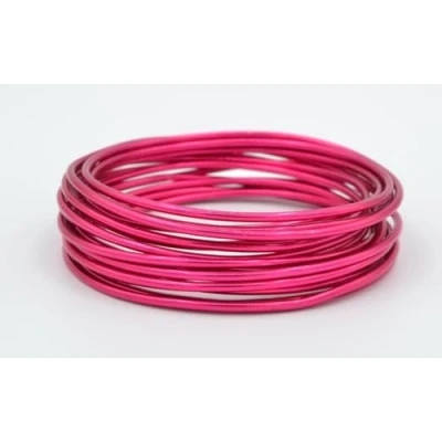 Image of celloexpress Aluminium Craft Wire 3mm x 5m (Diameter Length) 9 Guage (Cerise)