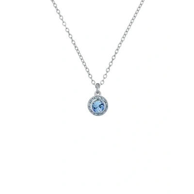 Image of Ted Baker Soltell Solitaire Sparkle Crystal Necklace For Women (Silver/Light Blue Crystal)