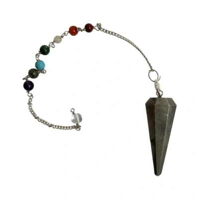 Image of VIE Pendulum with 7 Chakra Beaded Chain, Pyrite