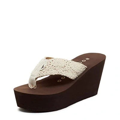 Image of Rocket Dog Women&#039;s Diver Heeled Sandal, Crochet Natural, 4 UK