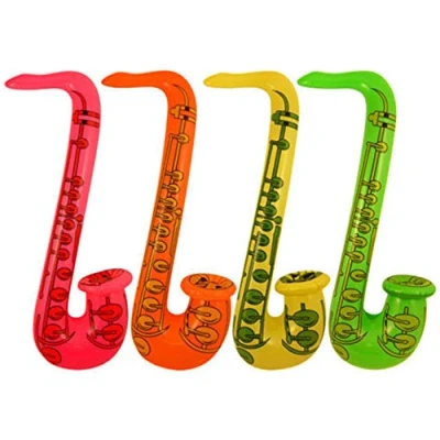 Image of Inflatable Saxophone Muscial Instrument Group Band Fancy Dress Blow Up