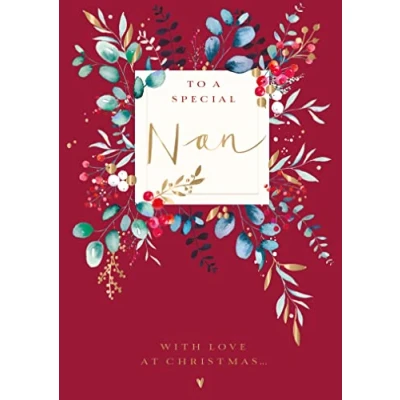 Image of Ling Design to A Special Nan with Love Foiled Christmas Greeting Card Xmas Cards X14433GH