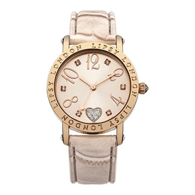 Image of Lipsy London Womens Watch with Rose Gold Dial and Blush Pink Strap, 34mm Diameter Case in Branded Box LP150 2 Year Warranty