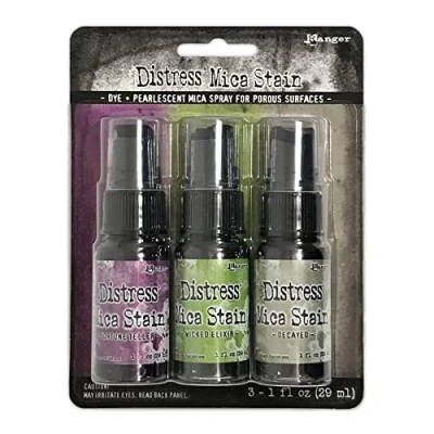 Image of Ranger Holtz Distress Halloween Mica Stains Set 4, TSHK81104, Fortune Teller, Wicked Elixir, Decayed, 3fl oz