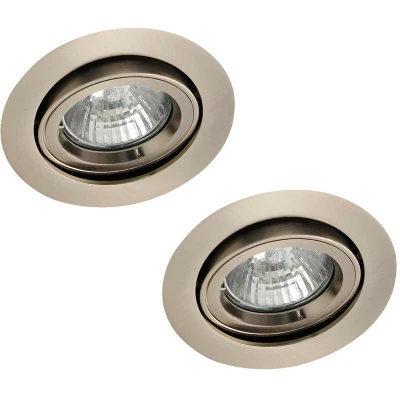 Image of LITECRAFT Recessed Downlight Fire Rated IP20 Tiltable Ceiling Spotlight in Polished Chrome 2 Pack
