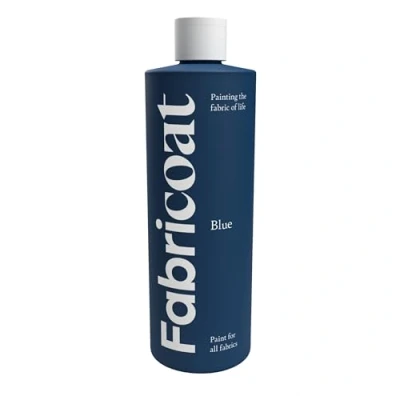 Image of Fabricoat Fabric Paint Restore or Change the Colour of Any Directly Onto Transform Anything Sofas, Lampshades, Car Interiors (500ml, Blue)